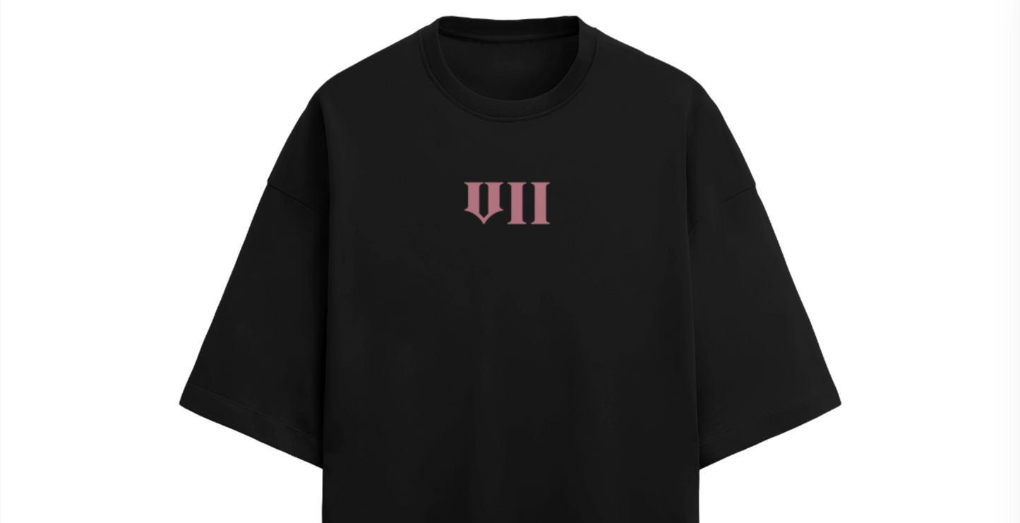 MIDNIGHT BLACK OVERSIZED T-SHIRT - Seven Of Spades x