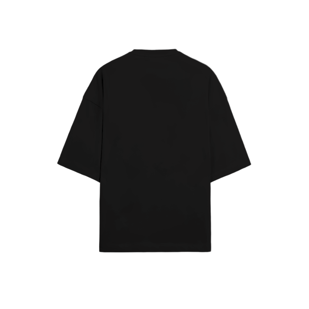Abyss Glide oversized t-shirt black back - plain 240GSM premium cotton