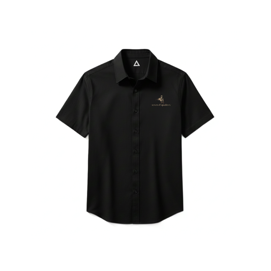Midnight Emblem shirt black front - gold horse pocket print Seven of Spades X